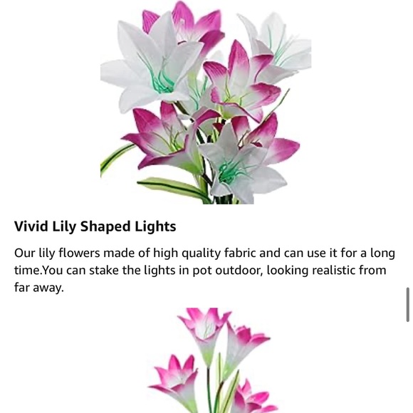 Qunlight Outdoor Solar 2-pack Purple & White Lilies Stake Flowers Waterproof - Picture 4 of 16